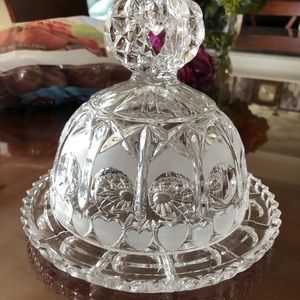 Lead crystal Covered Cheese Dish